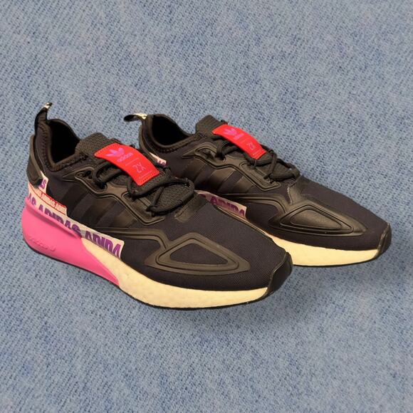 Adidas ZX 2K Boost Black Pink Sneakers - Women’s Size 7.5